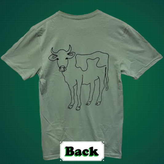 Dairy Store Green Cow Outline T-Shirt