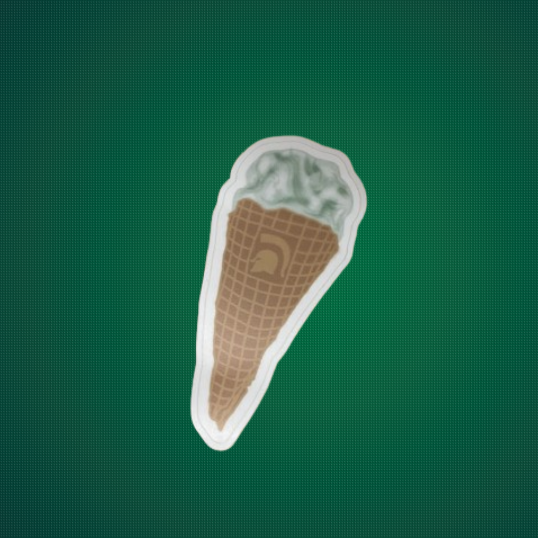 Dairy Store Spartan Swirl Waffle Cone Sticker